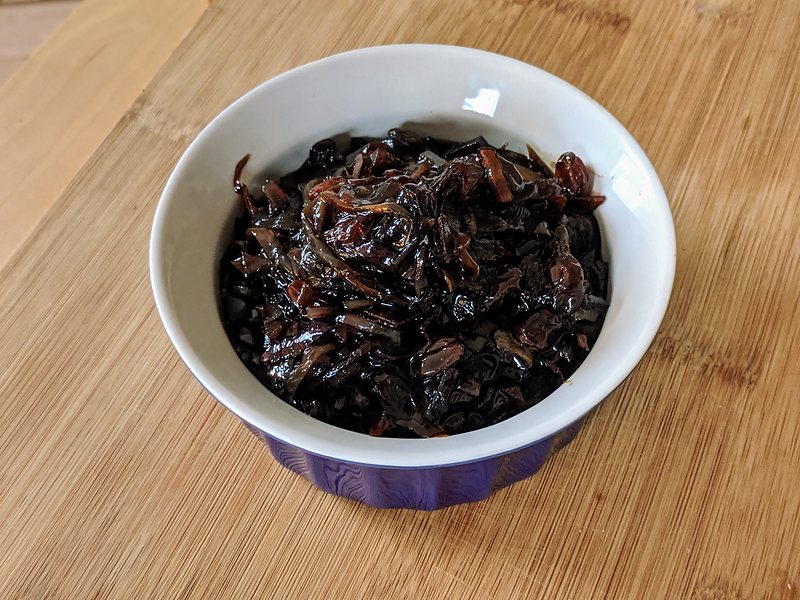 Finished onion chutney in a bowl